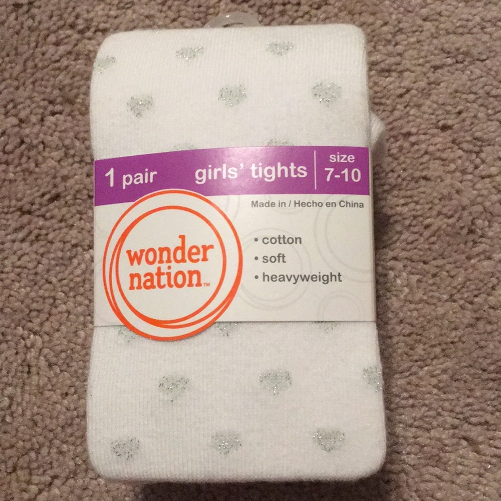 Wonder Nation Girls’ Tights Size 7-10